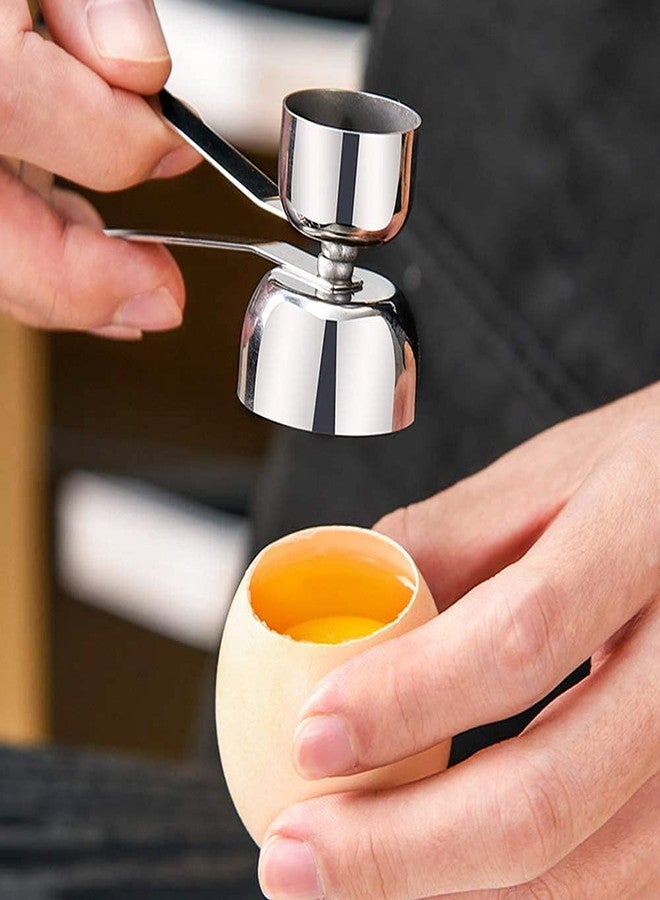 Sagapo 1 Egg Cracker Topper,Double Cups Egg Opener shell Cutter Kitchen Precise Remover Tool for Raw/Soft Hard Boiled Egg,Environmentally friendly 304stainless steel Not discolored Resistant high temperature - Image 1